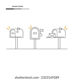 Mailbox Line Icon Vector Design.