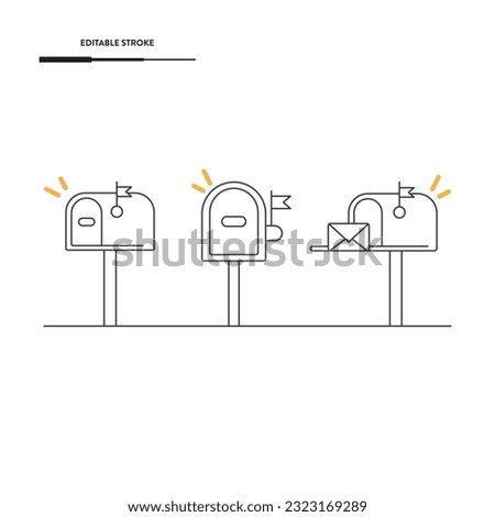 Mailbox Line Icon Vector Design.