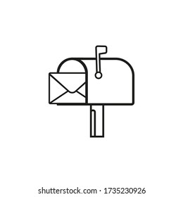 Icono de línea de buzón, diseño de ilustración vectorial.