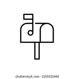 mailbox line icon vector isolated on white background