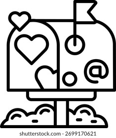 Mailbox Line vector Icon Design