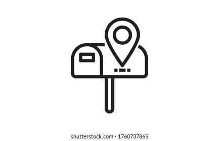 mailbox location icon vector illustration.