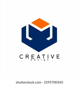 Mailbox logo design with letter M concept.