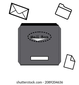 A mailbox and mail icon