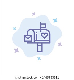 Mailbox, Mail, Love, Letter, Letterbox Blue Icon on Abstract Cloud Background. Vector Icon Template background