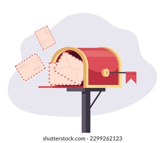 Mailbox mail notification letter newsletter receiving concept. Vector graphic design illustration
