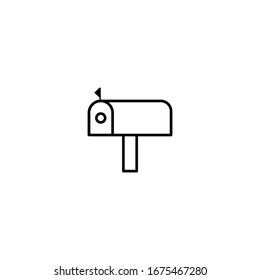 Mailbox, mails, communication icon, thin line, outline isolated on white background EPS Vector