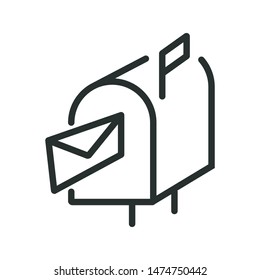 mailbox - minimal line web icon. simple vector illustration. concept for infographic, website or app.