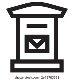 Icono de Vector moderno de buzón de correo: Plantilla de símbolos de ilustración mínima para el diseño de interfaz de usuario del App móvil de Web