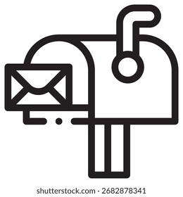 Icono de Vector moderno de buzón de correo: Plantilla de símbolos de ilustración mínima para el diseño de interfaz de usuario del App móvil de Web