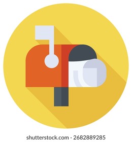 Ícone de Vetor Moderno da Caixa de Correio - Modelo de Símbolo de Ilustração Mínima para Design de Interface do Usuário do Aplicativo Web Mobile