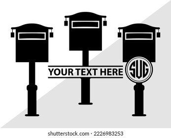 Mailbox Monogram Printable Vector Illustration