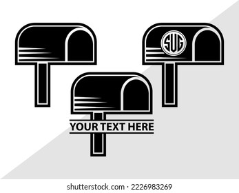 Mailbox Monogram Printable Vector Illustration
