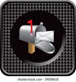 mailbox on black checkered web button