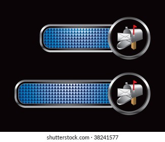 mailbox on blue checkered tabs