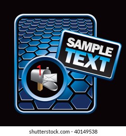 mailbox on blue hexagon banner template