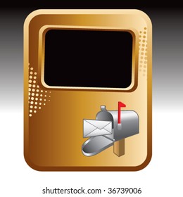 mailbox on gold halftone banner