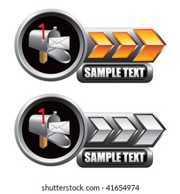 mailbox on gold and silver arrow nameplate banners