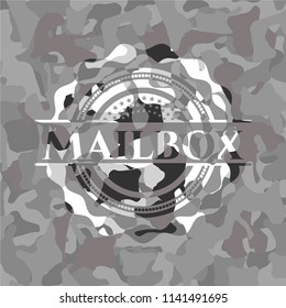 Mailbox on grey camouflaged pattern