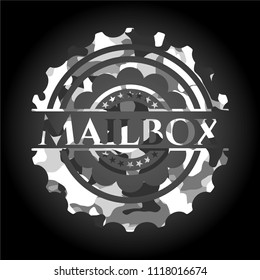 Mailbox on grey camouflaged texture