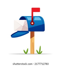 Mailbox open vector isolated illustration