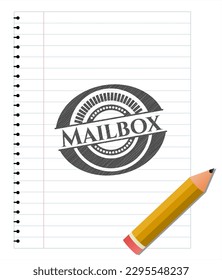 Mailbox pencil draw. Vector Illustration. Detailed. 