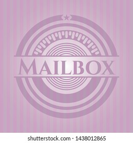 Mailbox pink emblem. Vintage. Vector Illustration. Detailed.