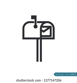 Mailbox, Post Box icon vector template
