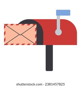 Mailbox post office element. Vector illustration with post office theme and flat vector style. Editable vector.