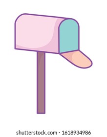 mailbox postal mail courier icon on white background vector illustration