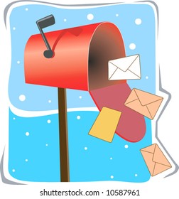  mailbox pouring letters	