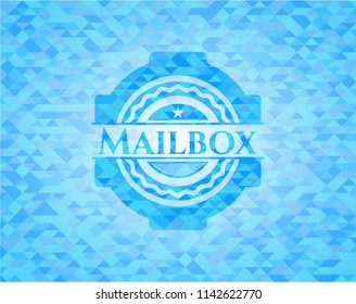 Mailbox realistic light blue mosaic emblem