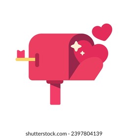 A mailbox with a red heart inside. The concept of sending love to each other