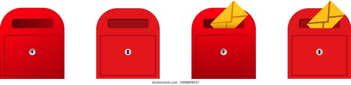 Mailbox red mail box. Shipping postal envelope vector