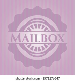 Mailbox retro pink emblem. Vector Illustration. Detailed.