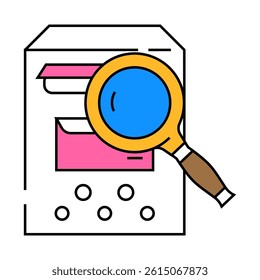 mailbox search magnifying glass line icon vector. mailbox search magnifying glass sign. isolated symbol illustration