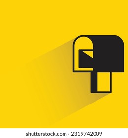 mailbox with shadow on yellow background