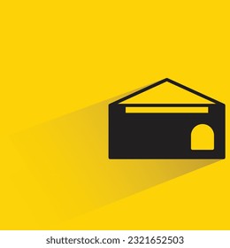 mailbox with shadow on yellow background