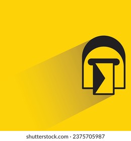 mailbox with shadow on yellow background