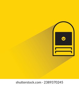 mailbox with shadow on yellow background