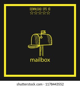 mailbox  sketch vector icon