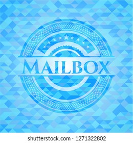 Mailbox sky blue mosaic emblem