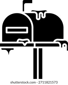 Mailbox with Snow Icon Vector Illustration