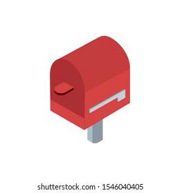 mailbox stick correspondence postal mail isometric vector illustration