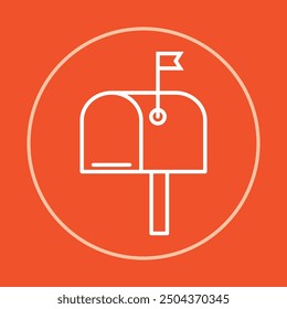 Mailbox trendy icon inventive abstract vector illustration colorful artwork beautiful design.eps