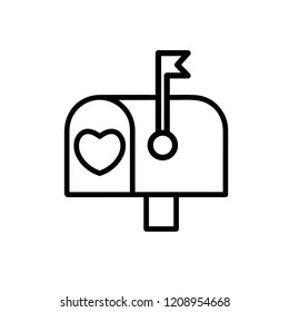 Mailbox valentines day vector icon