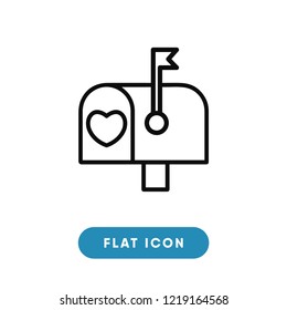 Mailbox valentines day vector icon