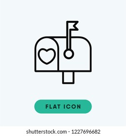 Mailbox valentines day vector icon