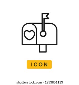 Mailbox valentines day vector icon
