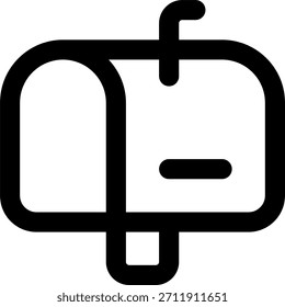 Diseño de Vector de buzón de correo en estilo moderno, comunicación por correo electrónico y concepto de mensajería en línea, ilustración de entrega. Icono de línea